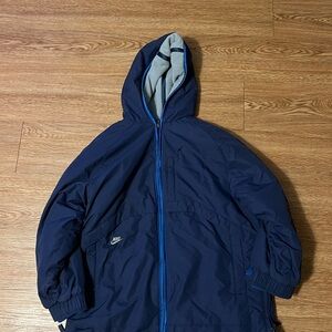 Nike Blue and Gray Varsity Bomber Jacket